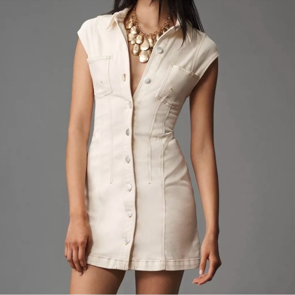 Pilcro Seamed Denim Button Front - 4 Anthropologie